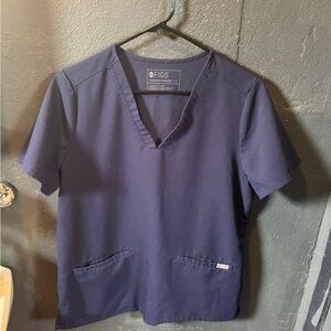 Figs Blue Short Sleeve Technical Collection Scrub Shirt Size Medium